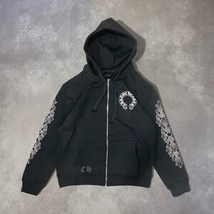 Chrome Hearts Black Hoodie Zip Up Mens Medium